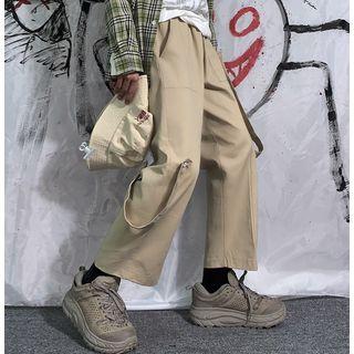 Strap Accent Straight-cut Pants