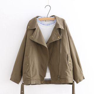 Zip-up Belted Jacket