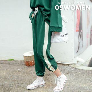 Plus Size Piped Jogger Pants