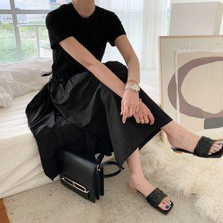 Drawcord-waist Long T-shirt Dress