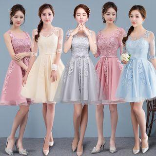 Embroidered Bridesmaid Dress