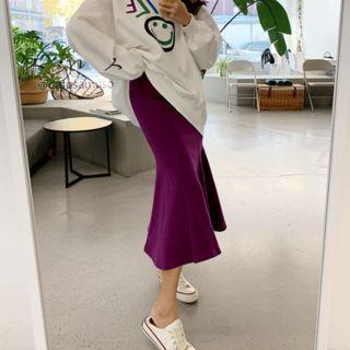 Band-waist Fleece-lined Mermaid Skirt