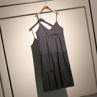 Printed Strappy Dress Sapphire Blue - One Size
