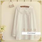 Embroidered Peter Pan Collar Blouse