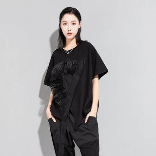 Pleated Panel Irregular T-shirt