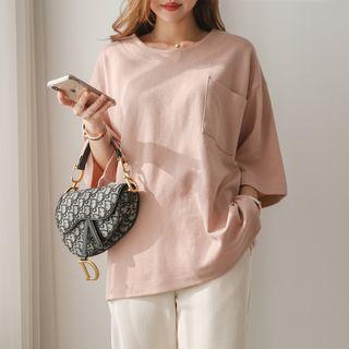 Pocket-detail Gathered-waist Top
