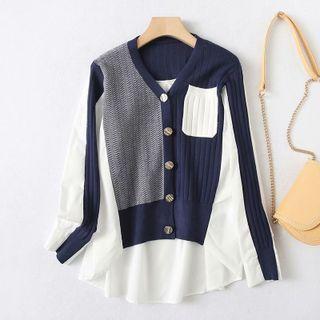 Two-tone Panel Cardigan