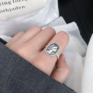 Face Ring Black & Silver - One Size