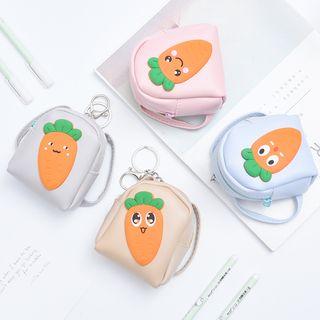 Carrot Faux Leather Coin Purse