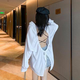 Long-sleeve Open-back Shirt