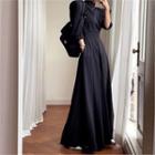 Puff-sleeve Striped Jumpsuit