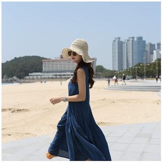 Sleeveless Tiered-hem Long Dress