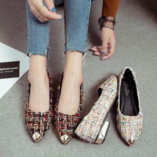 Tweed Pointy Flats