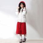 Couple Matching Hooded Jacket / Wide Leg Capri Pants / Mini Skirt