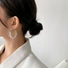 Rhinestone Faux Pearl Layered Open Hoop Earring 1 Pair - Gold - One Size
