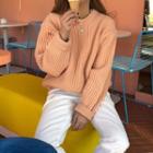 Plain Crewneck Sweater Orange - One Size