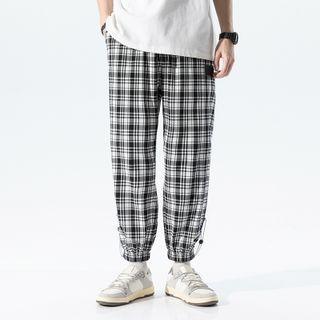 Plaid Jogger Wide-leg Pants