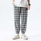 Plaid Jogger Wide-leg Pants