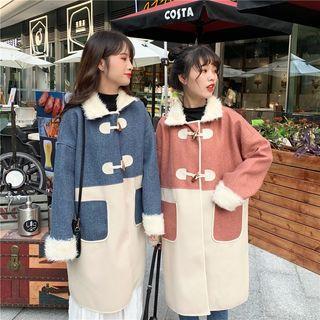 Toggle-button Color-block Coat