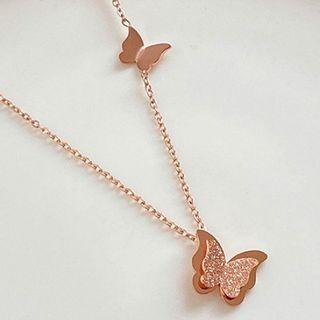 Butterfly Pendant Stainless Steel Choker