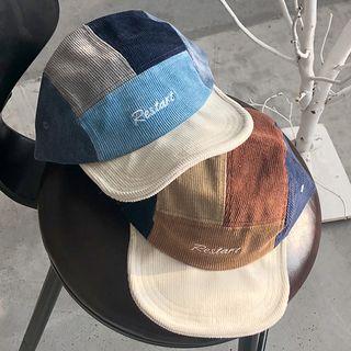 Letter Embroidered Color Block Baseball Cap