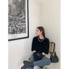 Plus Size Chain Necklace Velvet T-shirt