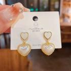 Heart Faux Pearl Alloy Dangle Earring 1 Pair - White - One Size