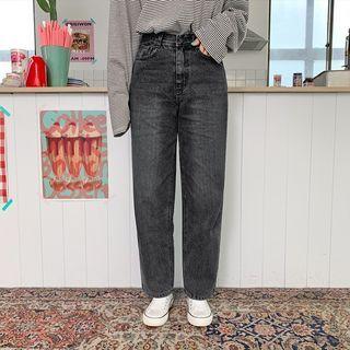 Black Wash Relaxed-fit Jeans