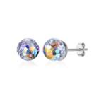925 Sterling Silver Sparkling Elegant Fashion Crystal Ball Earrings With Austrian Element Crystal Silver - One Size
