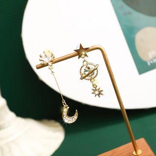 Non-matching Moon Drop Earring 1 Pair - As Shown In Figure - One Size