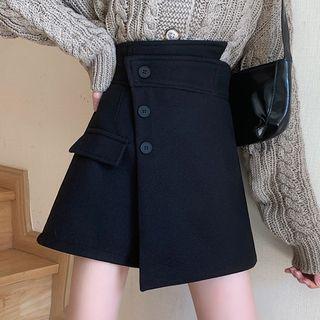High Waist Asymmetrical Mini A-line Skort
