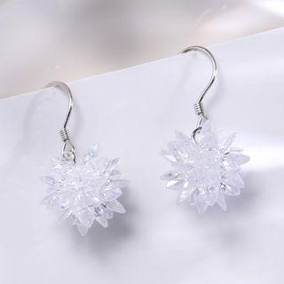 Snowflake Sterling Silver Drop Earring Silver - One Size