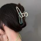Alloy Hair Clamp Silver & Green - One Size