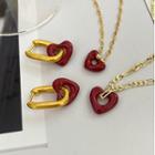 Heart Alloy Dangle Earring / Pendant Necklace (various Designs)