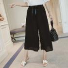 Wide-leg Cropped Chiffon Shorts