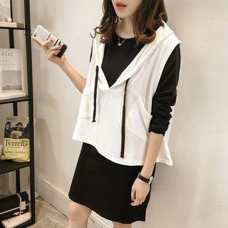 Set: Long-sleeve T-shirt + Sleeveless Hoodie