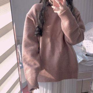 Plain Sweater Peach - One Size