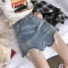 Mini Ripped Denim Skirt / Under Shorts