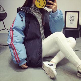 Couple Matching Smiley Face Embroidered Hooded Padded Jacket