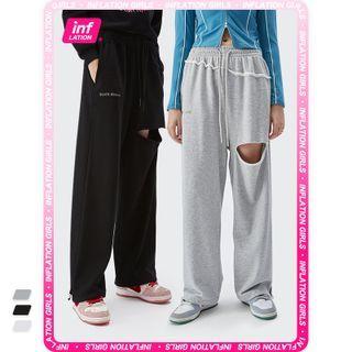 Cutout Straight-cut Sweatpants