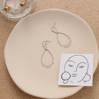 Faux Crystal Drop Earring 1 Pair - Silver - One Size