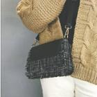 Knit Panel Shoulder Bag