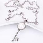 Faux-pearl Key Necklace