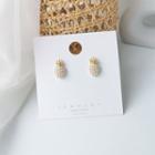 Faux Pearl Pineapple Stud Earring 1 Pair - Gold - One Size