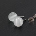 S925 Silver Cats Eye Stone Stud Earring