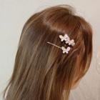 Faux Pearl Butterfly Hair Pin / Hair Clip 1 Pc - Purple - One Size