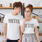 Short-sleeve Printed Couple T-shirt / Floral Skirt