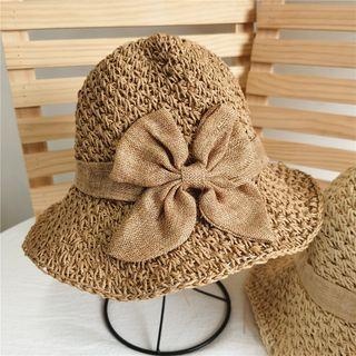 Bow Braided Cloche Hat