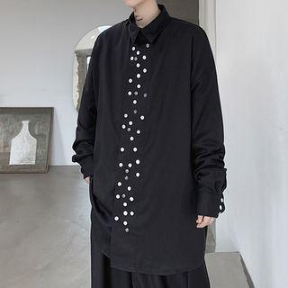 Long-sleeve Button-detailed Shirt