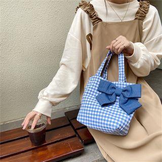 Bow-accent Check Lunch Bag